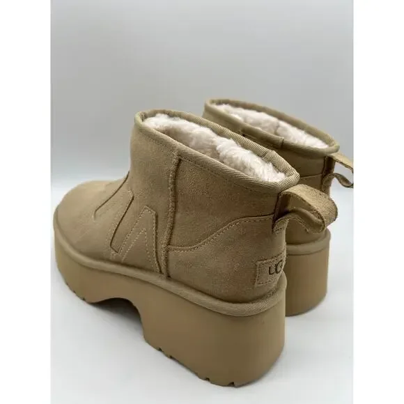 Ugg Ultra Mini New Heights Sunwave Boots Platform Suede UggPlush Sz 11 - Picture 9 of 12